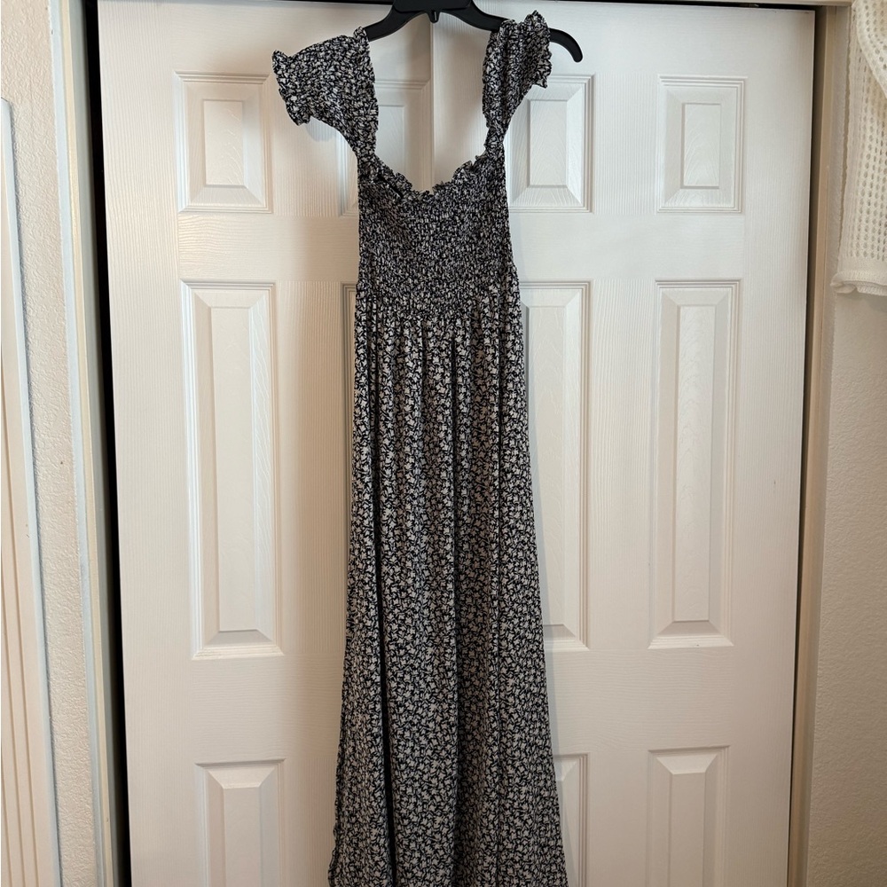 Floral Black and White Maxi Dress